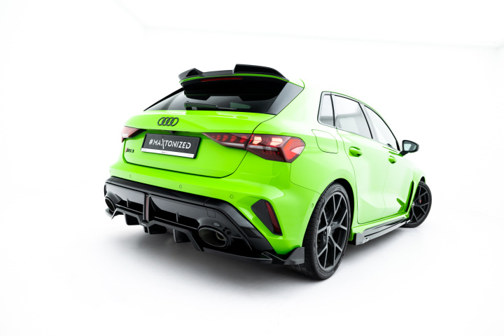 Audi RS3 Sportback 8Y Facelift 2024- Bakre Splitter (med Splitters) V.3 Maxton Design i gruppen Välj bilmodell / Audi / A3 - S3 - RS3 (8Y) 2020+ / Styling hos DDESIGN Scandinavia AB (AU-RS3-8YF-SB-RD3G-RD4G)
