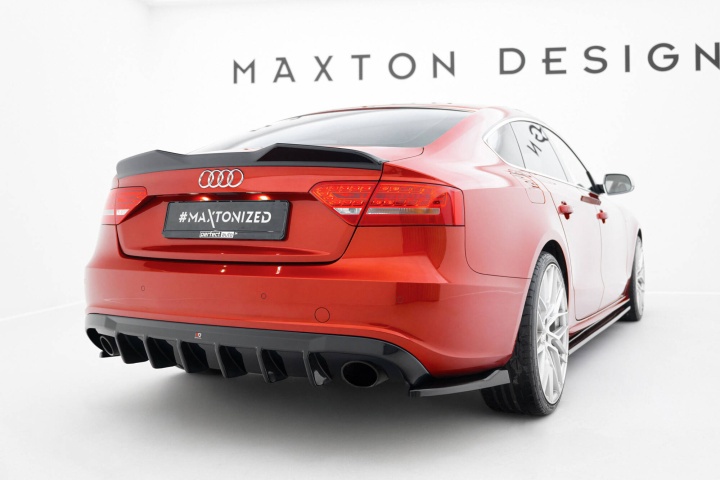 Audi A5 S-Line Sportback 8T 2007-2011 Bakre Diffuser (Med Singelutblås på båda sidorna) Maxton Design i gruppen Välj bilmodell / Audi / A5 - S5 - RS5 (8T/8F) 2008-2016 / Styling hos DDESIGN Scandinavia AB (AU-S5-1-SB-RS1GO_O)