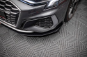 Audi S3 / A3 S-Line 8Y 2020-2024 Street Pro Frontläpp / Frontsplitter + Flaps Svart/Röd + Blanka Flaps Maxton Design