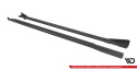 Audi S3 / A3 S-Line 8Y / 8Y Facelift 2020-2024 Street Pro Sidoextensions + Flaps V.1 Svart/Röd + Blanka Flaps Maxton Design