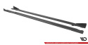 Audi S3 / A3 S-Line 8Y / 8Y Facelift 2020-2024 Street Pro Sidoextensions + Flaps V.1 Svart/Röd + Blanka Flaps Maxton Design