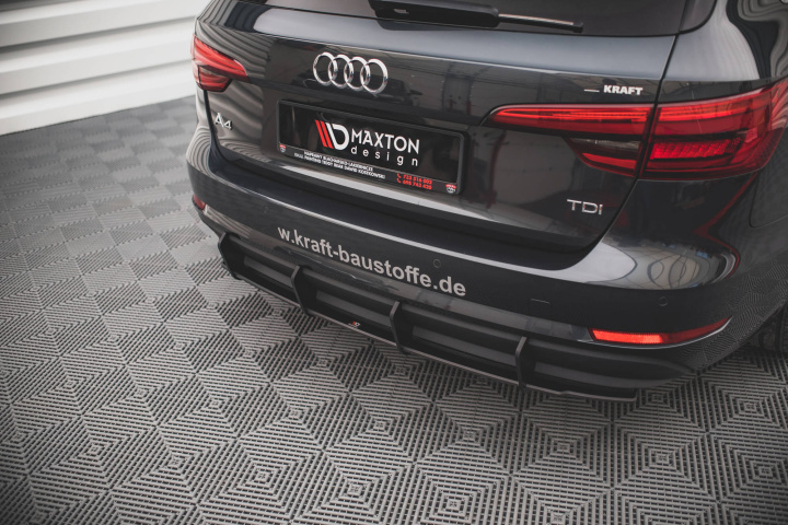 Audi A4 B9 2015- 2019 Street Pro Bakre Diffuser Röd Maxton Design i gruppen Välj bilmodell / Audi / A4 - S4 - RS4 (B9) 2015+ / Styling hos DDESIGN Scandinavia AB (AUA4B9AVCNC-RS1BRB)