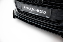 Audi A5 F5 Facelift 2019-2024 Street Pro Frontläpp / Frontsplitter + Flaps Svart/Röd + Blanka Flaps Maxton Design