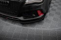 Audi A7 (RS7 Look) C7 2010-2014 Street Pro Frontläpp / Frontsplitter + Flaps Svart/Röd + Blanka Flaps Maxton Design