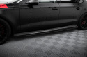 Audi A7 (RS7 Look) C7 2010-2014 Street Pro Sidoextensions + Flaps Svart/Röd + Blanka Flaps Maxton Design