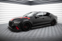 Audi A7 (RS7 Look) C7 2010-2014 Street Pro Sidoextensions + Flaps Svart/Röd + Blanka Flaps Maxton Design