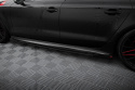 Audi A7 (RS7 Look) C7 2010-2014 Street Pro Sidoextensions + Flaps Svart/Röd + Blanka Flaps Maxton Design
