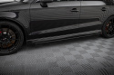 Audi RS3 Sedan 8V Facelift 2016- 2020 Street Pro Sidoextensions V.1 + Flaps Svart/Röd + Blanka Flaps Maxton Design