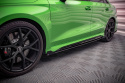 Audi RS3 Sedan 8Y 2020-2024 Street Pro Sidoextensions + Flaps Svart/Röd + Blanka Flaps Maxton Design