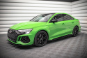 Audi RS3 Sedan 8Y 2020-2024 Street Pro Sidoextensions + Flaps Svart/Röd + Blanka Flaps Maxton Design