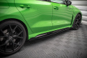 Audi RS3 Sedan 8Y 2020-2024 Street Pro Sidoextensions + Flaps Svart/Röd + Blanka Flaps Maxton Design