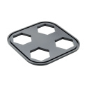 Bulkhead Plåtkit - Fyrkantig, Bakplatta & O-ringar - Svart  T7 Design