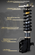 Volvo 740/940 82-98 Främre Coilovers BC-Racing DS Typ DA