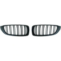 BMW 4-Serie F32/F33/F36 13-21 Dubbelribbad Mattsvart Sportgrill / Njurar Sport-Look