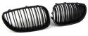 BMW 5-Serie E60/E61 2003-2010 Dubbelribbad Blanksvart Sportgrill / Njurar Performance-Look