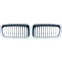 BMW 7-Serie E38 1995-2002 Enkelribbad Krom/Svart Sportgrill / Njurar