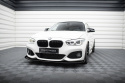 BMW 1 F20 M-Pack Facelift / M140i 2015-2019 Street Pro Frontläpp / Frontsplitter V.3 + Flaps for Svart/Röd + Blanka Flaps Maxton Design