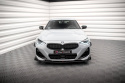 BMW 2 Coupe M-Pack / M240i G42 2021- Street Pro Frontläpp / Frontsplitter + Flaps Svart/Röd + Blanka Flaps Maxton Design