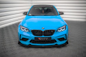 BMW M2 Competition F87 2016-2020 Street Pro Frontläpp / Frontsplitter V.1 + Flaps Svart/Röd + Blanka Flaps Maxton Design