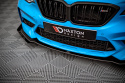 BMW M2 Competition F87 2016-2020 Street Pro Frontläpp / Frontsplitter V.1 + Flaps Svart/Röd + Blanka Flaps Maxton Design