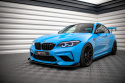 BMW M2 Competition F87 2016-2020 Street Pro Frontläpp / Frontsplitter V.1 + Flaps Svart/Röd + Blanka Flaps Maxton Design