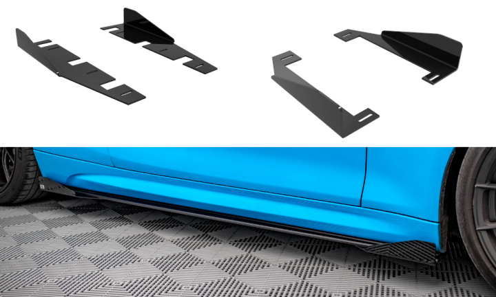 BMW M2 F87 2016-2020 Add-On Splitters Maxton Design i gruppen Välj bilmodell / BMW / M2 2-serie (F87) 2015+ / Styling hos DDESIGN Scandinavia AB (BM287MCOMPCNC-SF1G)