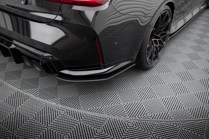 BMW M3 Sedan / Touring G80 / G81 2021- Street Pro Bakre Sidoextensions V.2 Svart/Röd Maxton Design i gruppen Välj bilmodell / BMW / M3 3-serie (G80-G81) 2021+ hos DDESIGN Scandinavia AB (BM3G80MCNC-RSD2BRB)