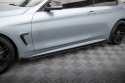 BMW 4 Coupe / Gran Coupe / Cabrio M-Pack F32 / F36 / F33 2014-2021 Street Pro Sidoextensions + Flaps Svart/Röd + Blanka Flaps Maxton Design