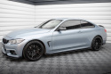 BMW 4 Coupe / Gran Coupe / Cabrio M-Pack F32 / F36 / F33 2014-2021 Street Pro Sidoextensions + Flaps Svart/Röd + Blanka Flaps Maxton Design