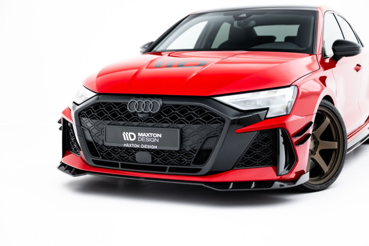 Audi RS3 Sedan 8Y Facelift 2024+ Kolfiber Frontläpp /Frontsplitter Maxton Design i gruppen Välj bilmodell / Audi / A3 - S3 - RS3 (8Y) 2020+ / Styling hos DDESIGN Scandinavia AB (CF-AU-RS3-8YF-FD1-245-P)