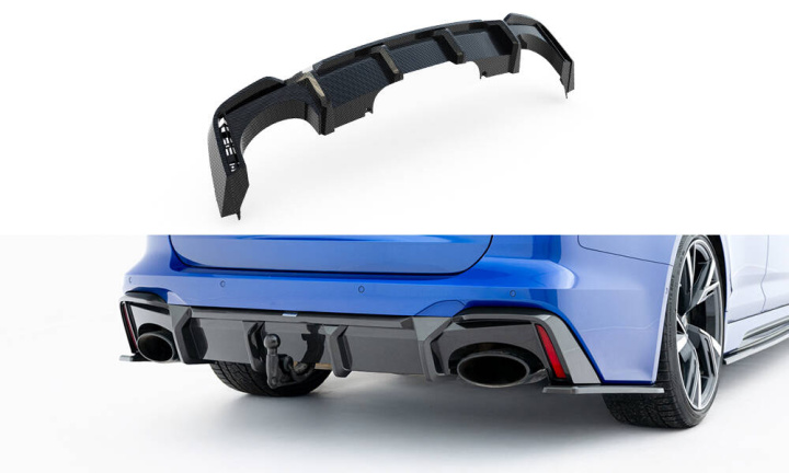 Audi RS6 C8 2019-2023 Kolfiber Bakre Diffuser (För bilar med dragkrok) Maxton Design i gruppen Välj bilmodell / Audi / A6 - S6 - RS6 (C8) 2018+ / Styling hos DDESIGN Scandinavia AB (CF-AU-RS6-C8-RS1-245-PTB)
