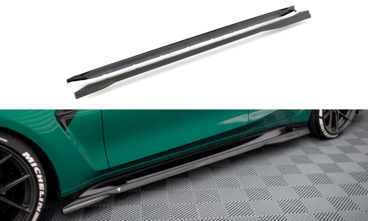 BMW M3 G80 2021+ Sidokjolar V.1 Maxton Design i gruppen Välj bilmodell / BMW / M3 3-serie (G80-G81) 2021+ hos DDESIGN Scandinavia AB (CF-BM-3-G80-M-SD1-245-P)