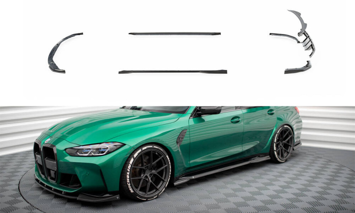 BMW M3 Sedan G80 2021+ Kolfiber Komplett Splitterkit Maxton Design i gruppen Välj bilmodell / BMW / M3 3-serie (G80-G81) 2021+ hos DDESIGN Scandinavia AB (CF-BM-3-G80-M-SET)