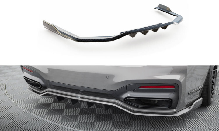 BMW 7 M-Sport G11 / G12 Facelift 2019-2022 Kolfiber Bakre Splitter Maxton Design i gruppen Välj bilmodell hos DDESIGN Scandinavia AB (CFBM711FMPACKRD1245P )