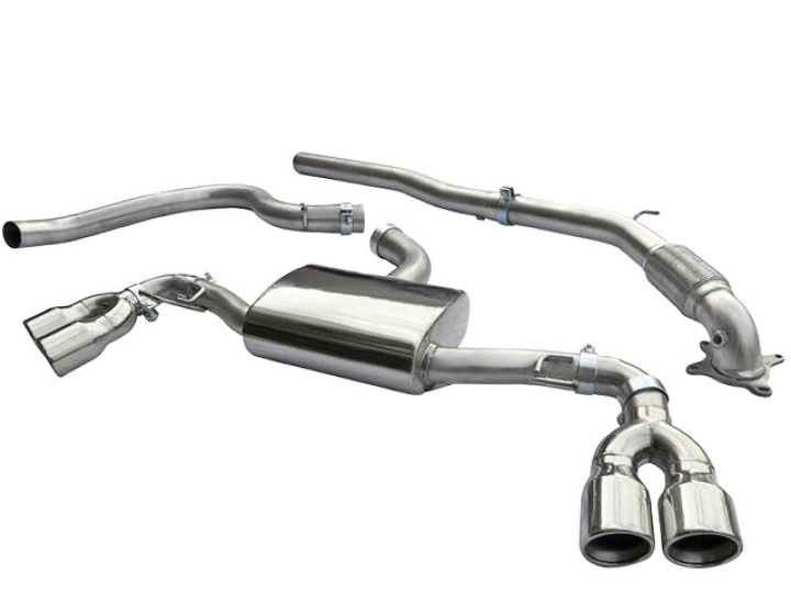 COBRA-AU30d Audi TT 1.8 & 2.0 TFSI(Mk2) (2WD) Quad Exit T/Ps 07-11 Turboback-system (Med De-Cat) Cobra Sport