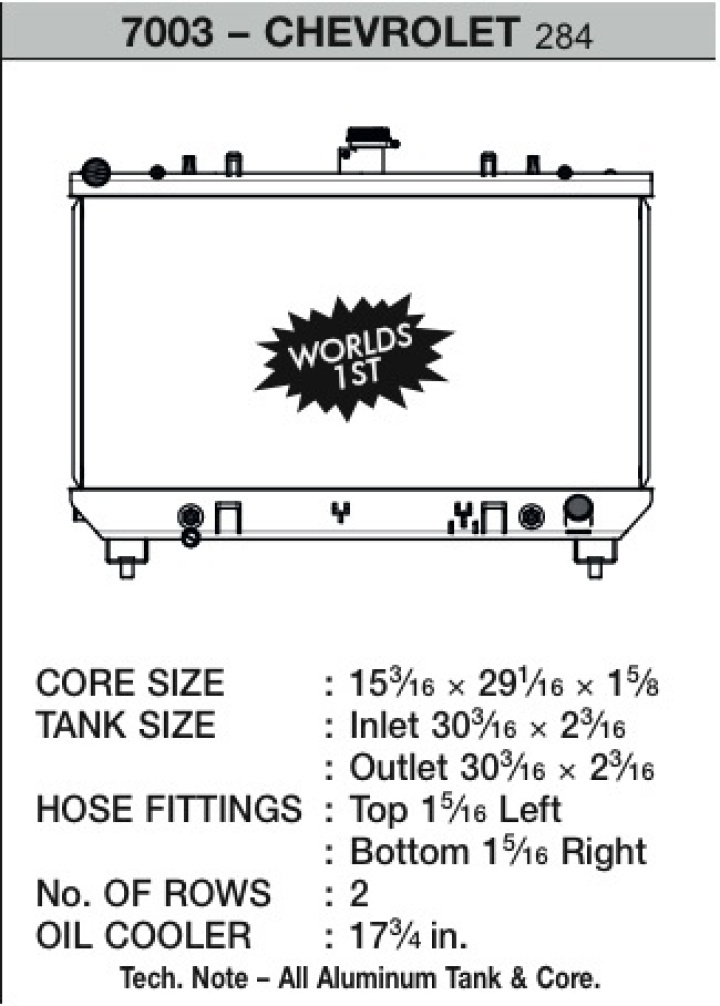 CSF7003 Chevrolet Camaro V8 10-12 Kylare CSF Radiators