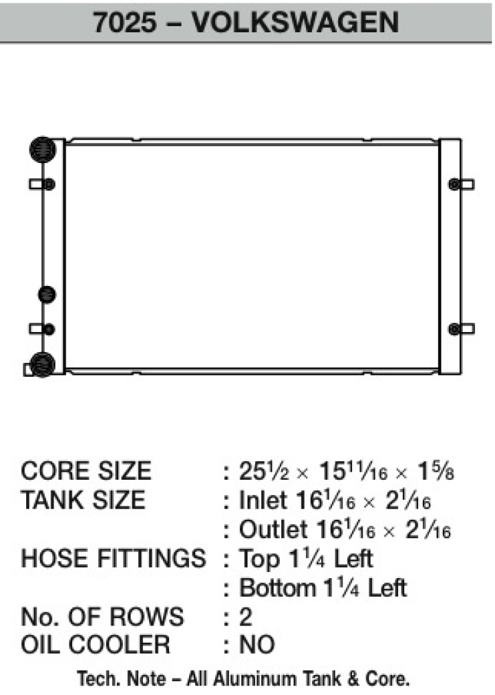 CSF7025 99-06 VW Golf inkl. GTI Kylare CSF Radiators