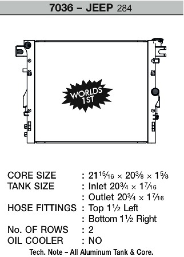 CSF7036 07-15 Jeep Wrangler (JK) Kylare CSF Radiators