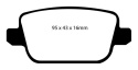 DP21933 VOLVO V70 Mk3 2008+ Greenstuff Bakre Bromsbelägg (Gata) EBC Brakes