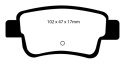 DP41599R Yellowstuff Bakre Bromsbelägg (Sport) EBC Brakes