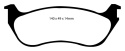 DP61631 FORD Explorer 2002-2005 Greenstuff Bakre Bromsbelägg (Gata) EBC Brakes