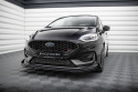 Ford Fiesta ST Mk8 Facelift 2021-2024 Street Pro Frontläpp / Frontsplitter + Flaps Svart/Röd + Blanka Flaps Maxton Design