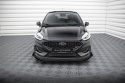 Ford Fiesta ST Mk8 Facelift 2021-2024 Street Pro Frontläpp / Frontsplitter + Flaps Svart/Röd + Blanka Flaps Maxton Design