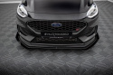 Ford Fiesta ST Mk8 Facelift 2021-2024 Street Pro Frontläpp / Frontsplitter + Flaps Svart/Röd + Blanka Flaps Maxton Design