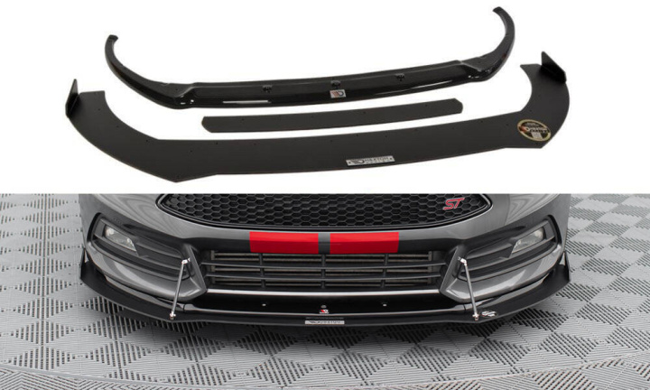 Ford Focus ST MK3 Facelift 2015-2018 Hybrid Frontläpp / Frontsplitter V.2 Maxton Design i gruppen Välj bilmodell / Ford / Focus ST MK3 11-19 / Styling / Front hos DDESIGN Scandinavia AB (FOFO3FSTCNCFD2CUPRAA)