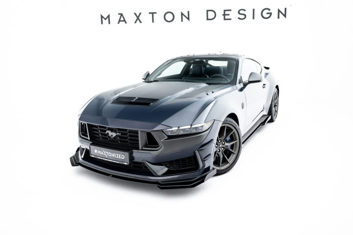 Ford Mustang Dark Horse Mk7 2023- Street Pro Frontsplitter + Flaps Maxton Design i gruppen Välj bilmodell / Ford / Mustang 24+ hos DDESIGN Scandinavia AB (FOMU7DHCNC-FD1BRB-FSF1G)
