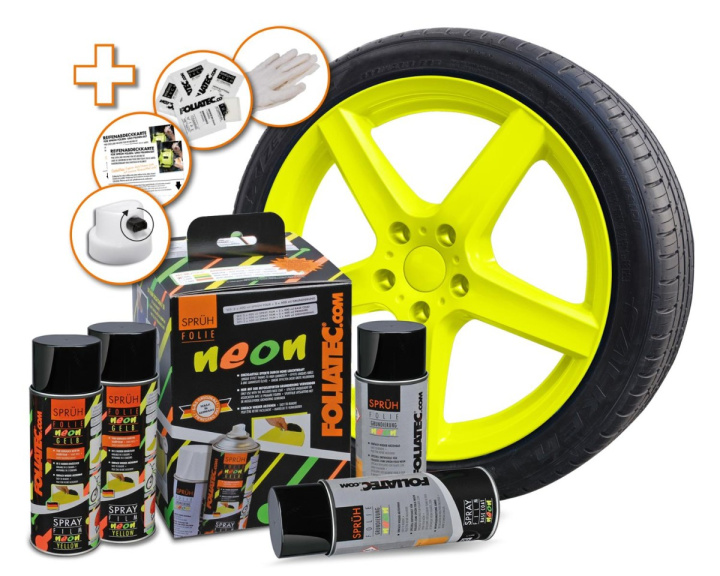 Foliatec Spray Film NEON 4 pc. Set, gul i gruppen Välj bilmodell hos DDESIGN Scandinavia AB (FT2095)