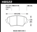 HP Plus type Bromsbelägg (HB522) Hawk Performance