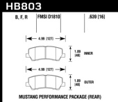 HB803B.639 HPS 5.0 Bromsbelägg (HB803) Hawk Performance (2)