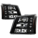 Silverado 1500/2500/3500 03-06 LED (Utbytbara LEDs) Strålkastare - Svarta Spyder Auto